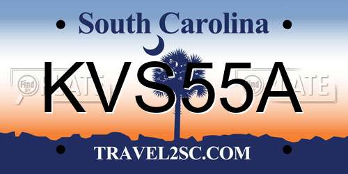 KVS55A South Carolina License Plate