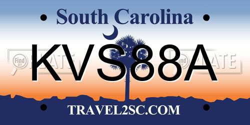 KVS88A South Carolina License Plate