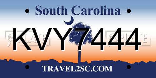 KVY7444 South Carolina License Plate