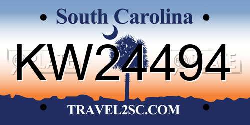 KW24494 South Carolina License Plate
