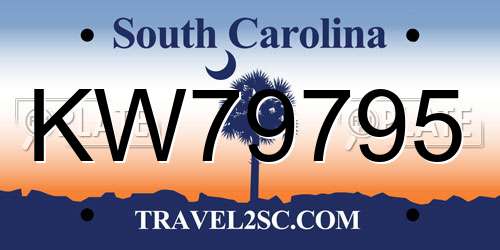 KW79795 South Carolina License Plate