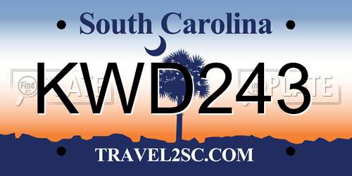 KWD243 South Carolina License Plate