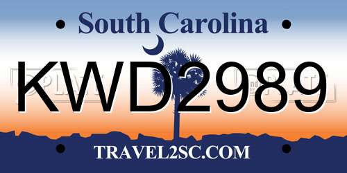 KWD2989 South Carolina License Plate