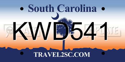 KWD541 South Carolina License Plate