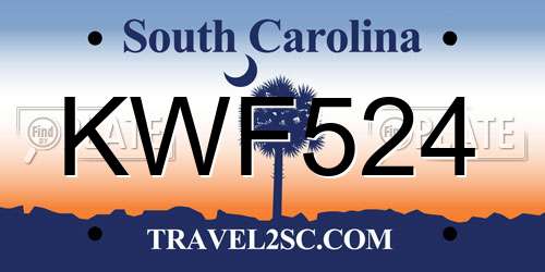 KWF524 South Carolina License Plate