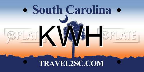 KWH South Carolina License Plate