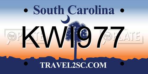 KWI977 South Carolina License Plate