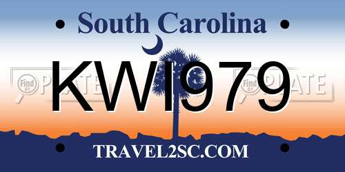 KWI979 South Carolina License Plate