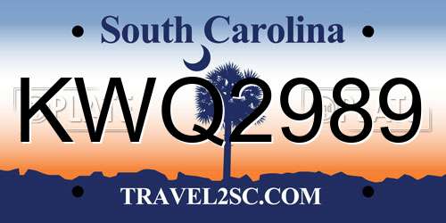 KWQ2989 South Carolina License Plate