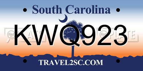 KWQ923 South Carolina License Plate