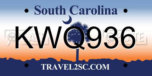 KWQ936 South Carolina License Plate