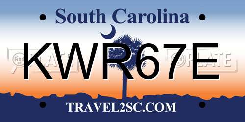 KWR67E South Carolina License Plate