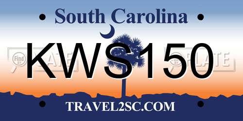 KWS150 South Carolina License Plate