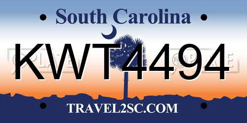 KWT4494 South Carolina License Plate