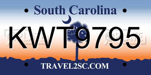 KWT9795 South Carolina License Plate