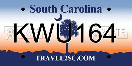 KWU164 South Carolina License Plate