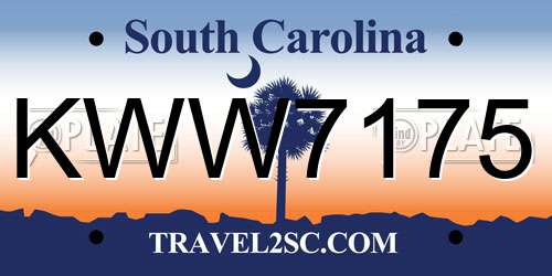 KWW7175 South Carolina License Plate
