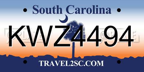 KWZ4494 South Carolina License Plate