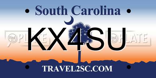 KX4SU South Carolina License Plate