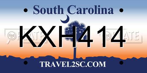 KXH414 South Carolina License Plate