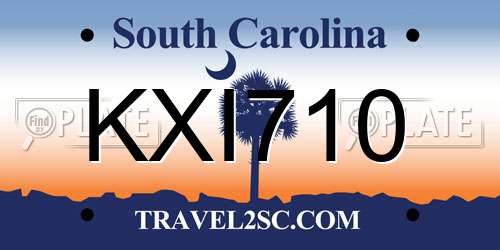 KXI710 South Carolina License Plate