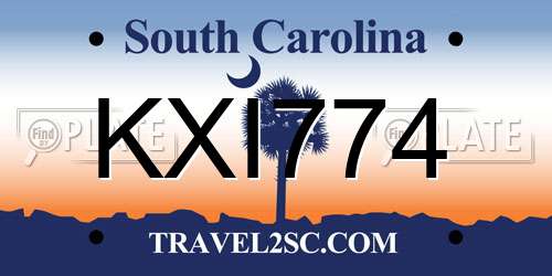 KXI774 South Carolina License Plate