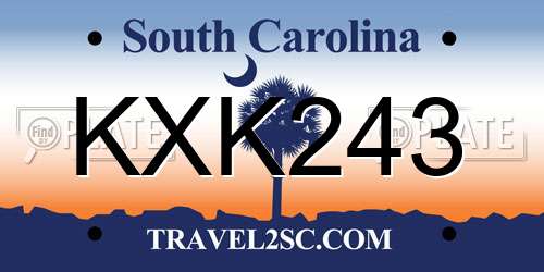 KXK243 South Carolina License Plate