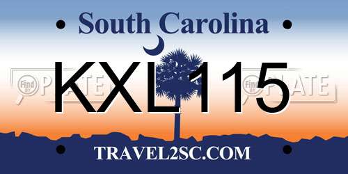 KXL115 South Carolina License Plate