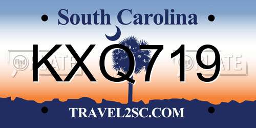 KXQ719 South Carolina License Plate