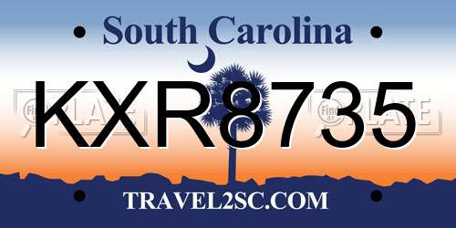 KXR8735 South Carolina License Plate