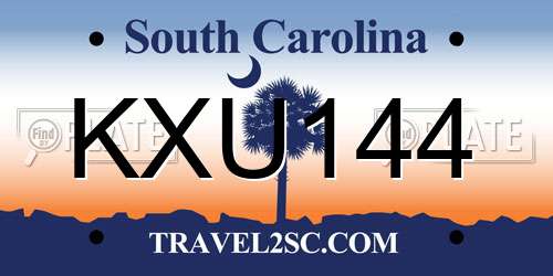 KXU144 South Carolina License Plate