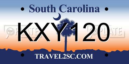 KXY120 South Carolina License Plate