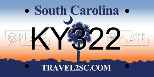 KY322 South Carolina License Plate