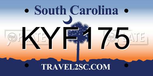 KYF175 South Carolina License Plate