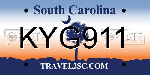 KYG911 South Carolina License Plate