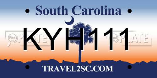 KYH111 South Carolina License Plate