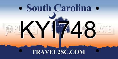KYI748 South Carolina License Plate