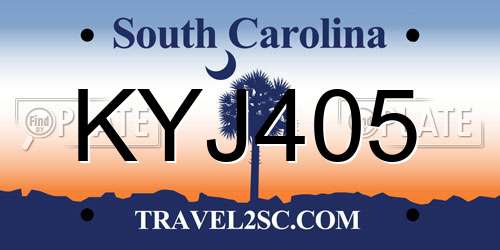 KYJ405 South Carolina License Plate