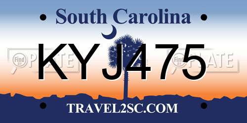 KYJ475 South Carolina License Plate