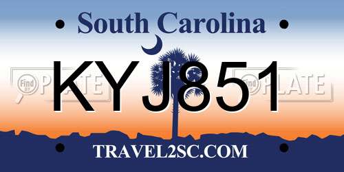 KYJ851 South Carolina License Plate