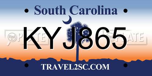 KYJ865 South Carolina License Plate