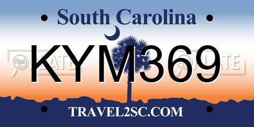 KYM369 South Carolina License Plate