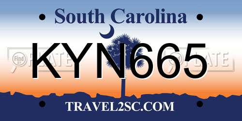 KYN665 South Carolina License Plate