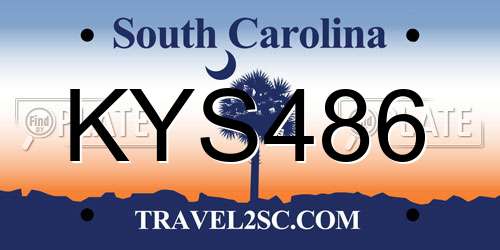 KYS486 South Carolina License Plate