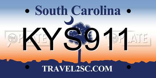 KYS911 South Carolina License Plate