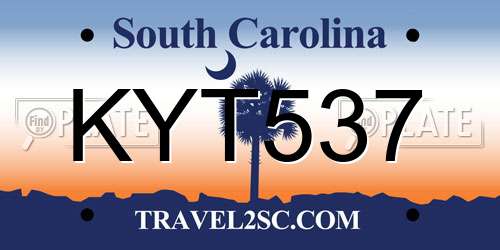 KYT537 South Carolina License Plate