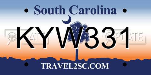 KYW331 South Carolina License Plate