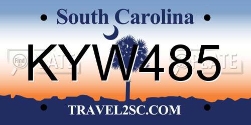 KYW485 South Carolina License Plate
