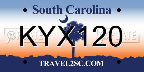 KYX120 South Carolina License Plate