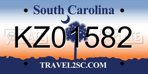 KZ01582 South Carolina License Plate